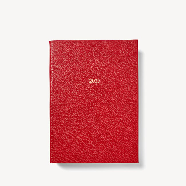 2027 A5 Week to View Diary Cardinal Red Pebble