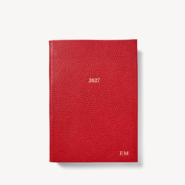 2027 A5 Week to View Diary Cardinal Red Pebble