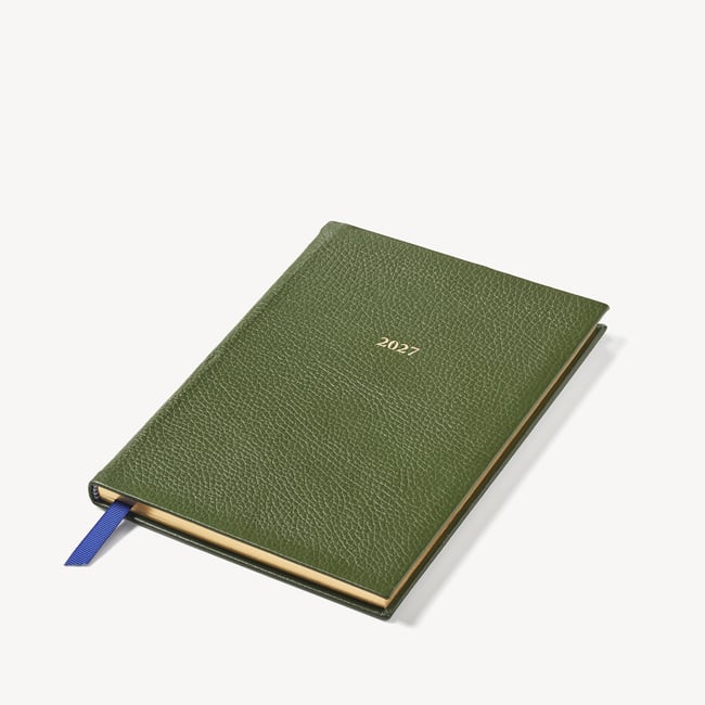 2027 A5 Week to View Diary Racing Green Pebble