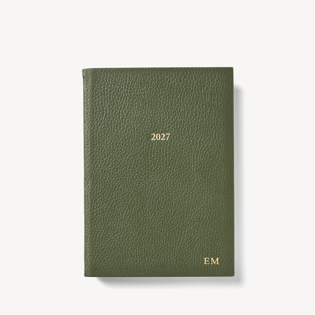2027 A5 Week to View Diary Racing Green Pebble