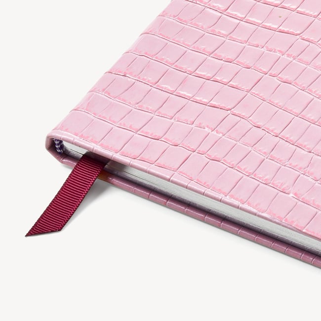 2027 A5 Week to View Diary Deep Shine Powder Lilac Small Croc