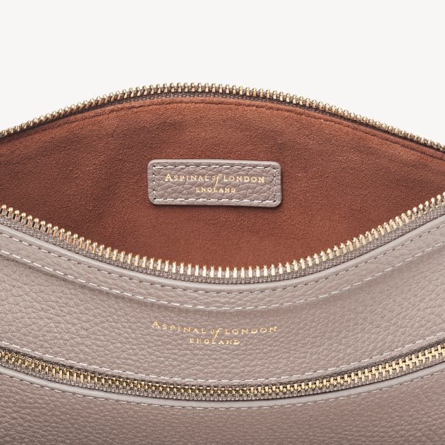 Hudson Travel Pouch Moleskin Milled Pebble