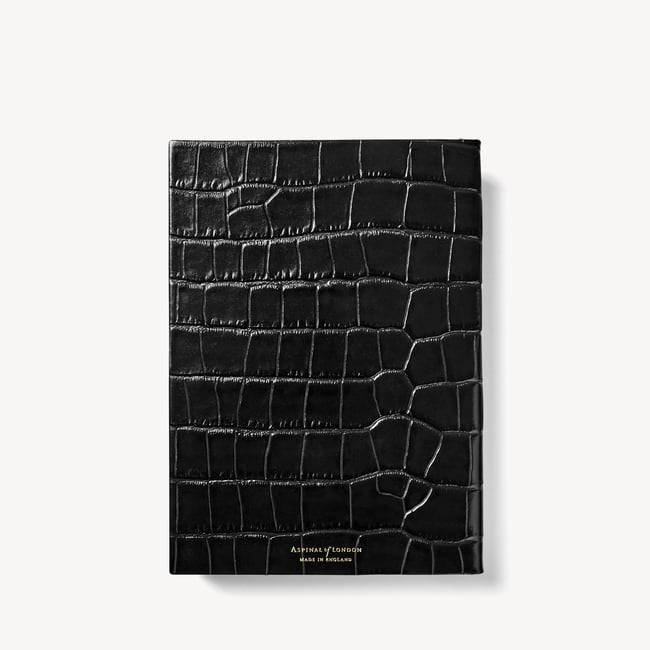 2027 A5 Week to View Diary Deep Shine Black Croc