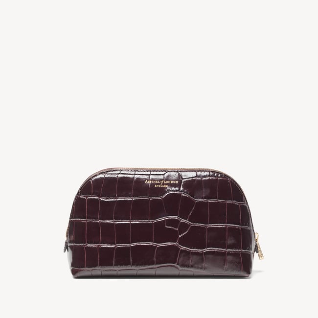 Classic Makeup Case Deep Shine Dark Amazon Brown Croc
