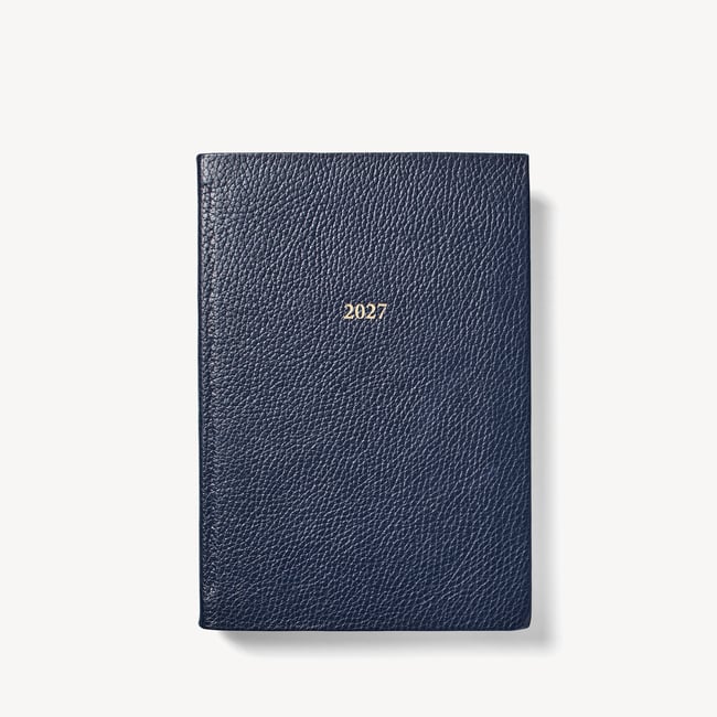 2027 A5 Day to Page Diary Navy Pebble