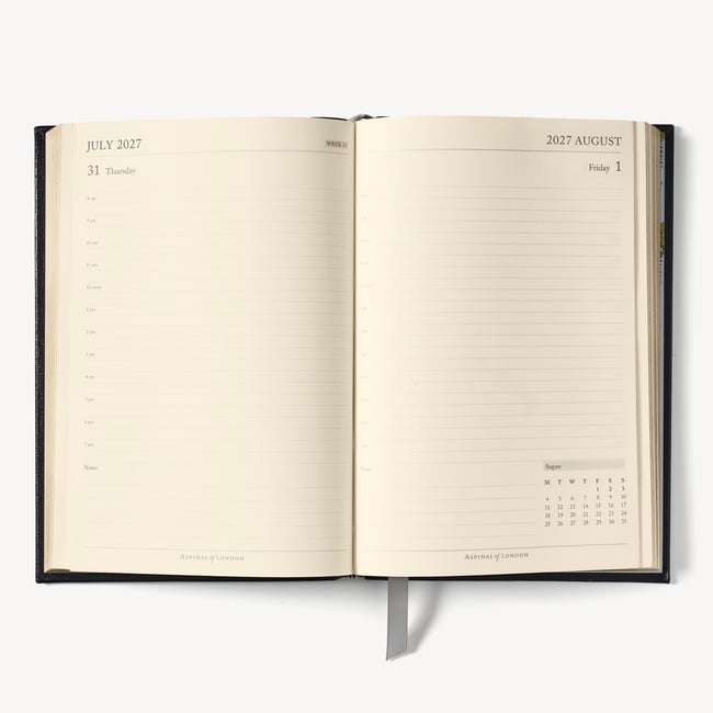 2027 A5 Day to Page Diary Navy Pebble