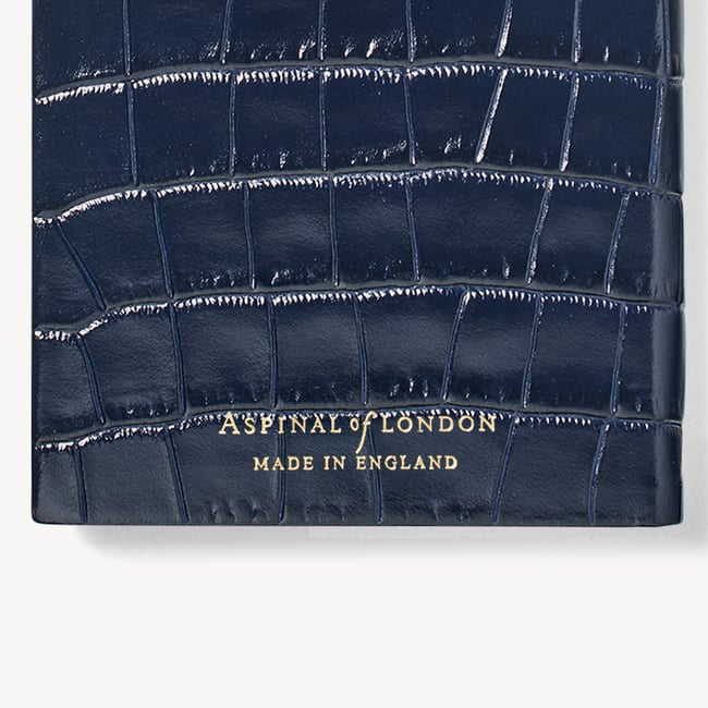 2027 Slim Pocket Diary Deep Shine Navy Small Croc