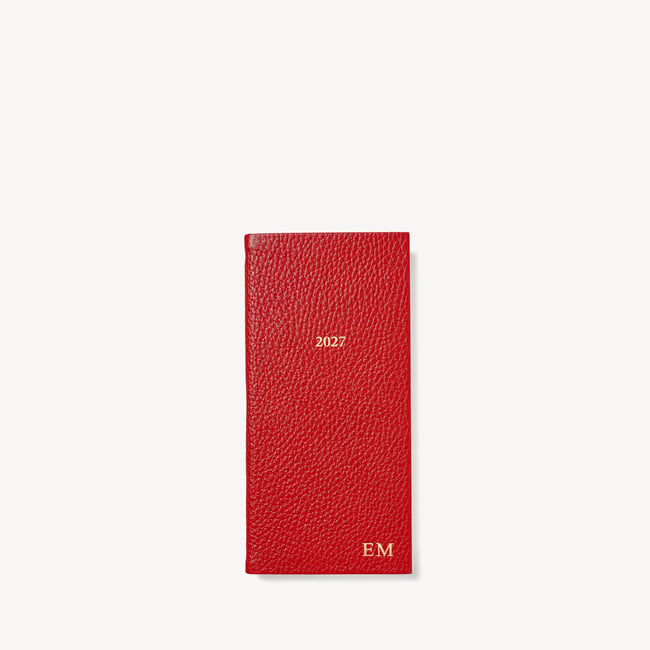 2027 Slim Pocket Diary Cardinal Red Pebble