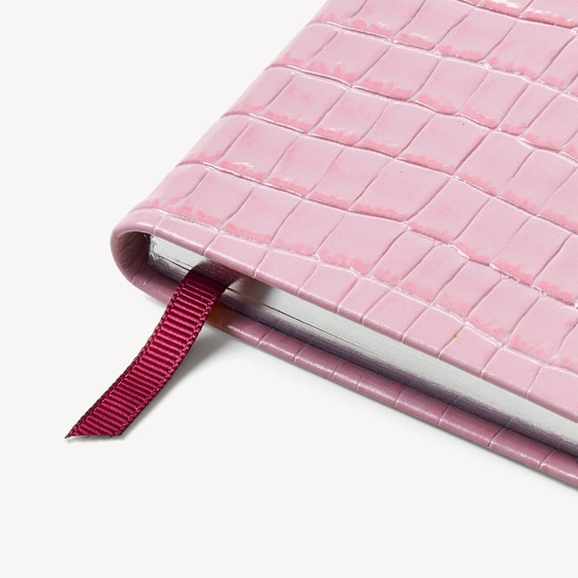 2027 Slim Pocket Diary Deep Shine Powder Lilac Small Croc