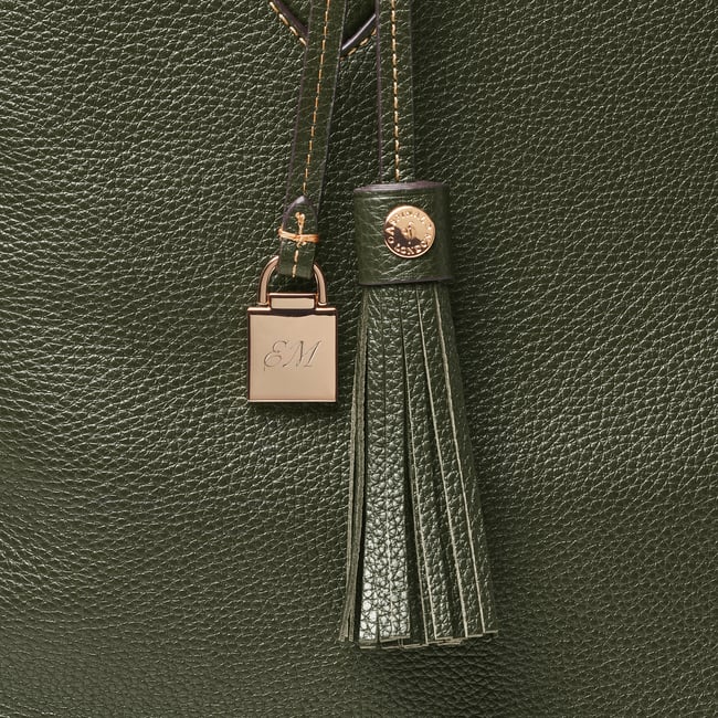 Hudson Tote Forest Green Milled Pebble