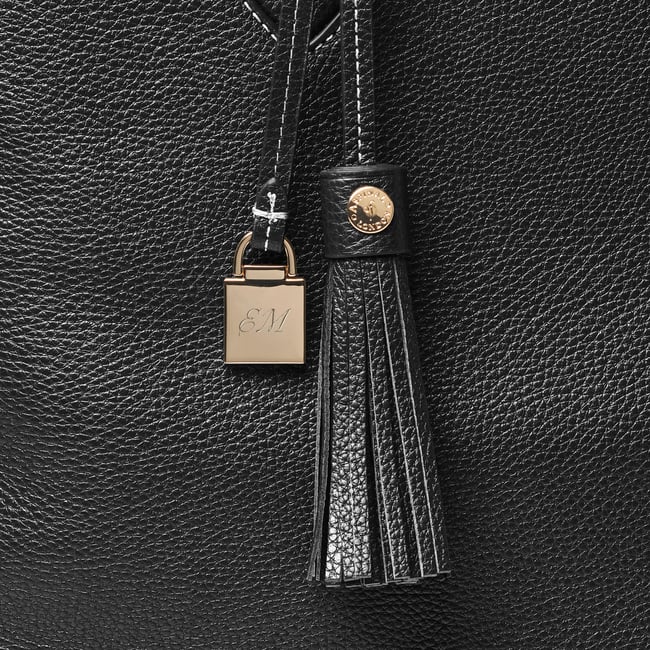 Hudson Tote Black Milled Pebble