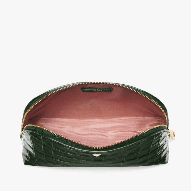 Classic Toiletry Bag Deep Shine Evergreen Croc