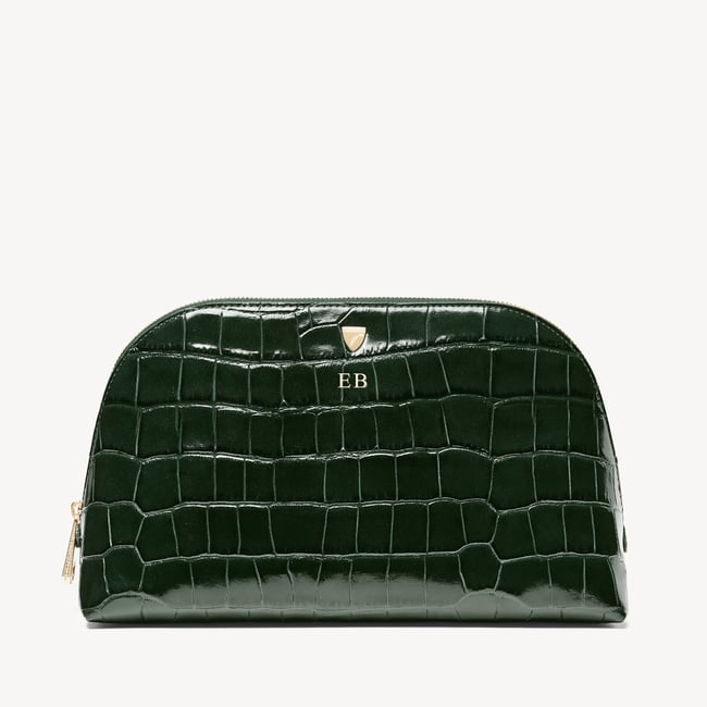 Classic Toiletry Bag Deep Shine Evergreen Croc