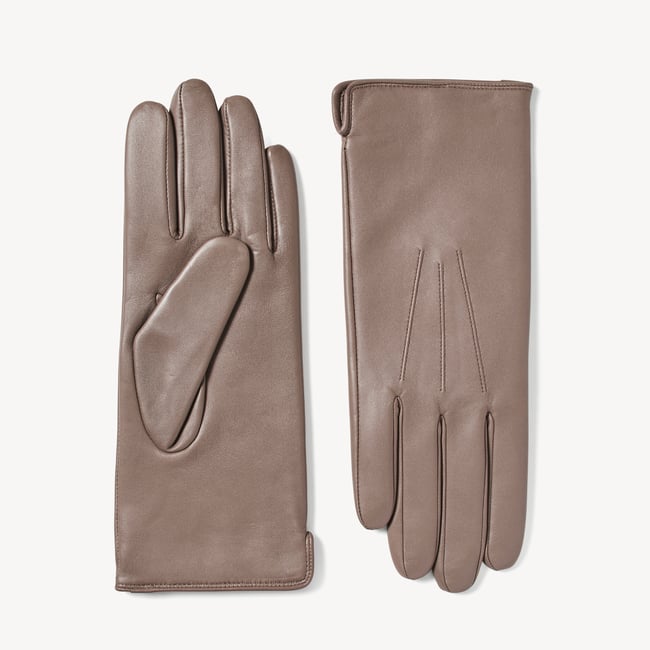 Women's Cashmere Lined Leather Gloves Moleskin Nappa