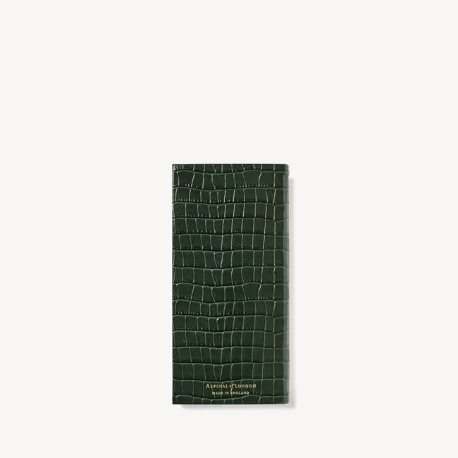 2027 Slim Pocket Diary Deep Shine Evergreen Small Croc