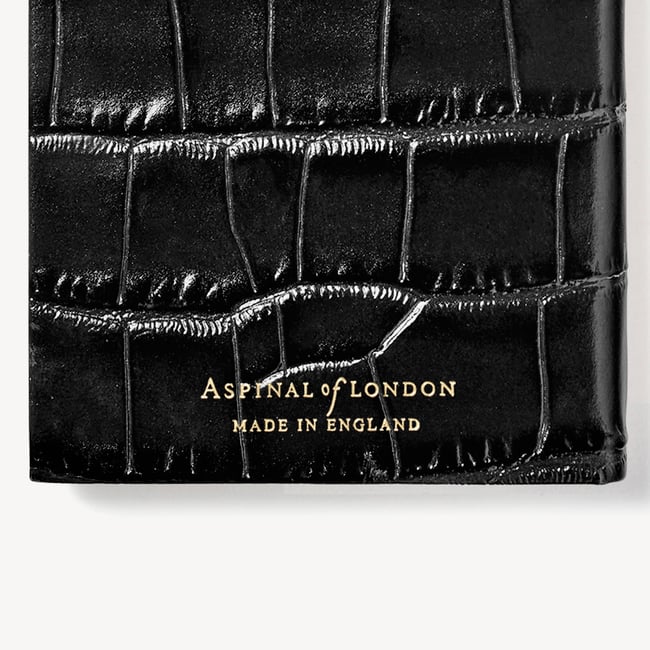 2027 Slim Pocket Diary Deep Shine Black Croc