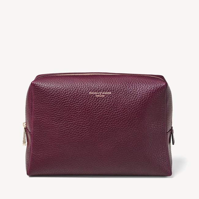 London Toiletry Bag Burgundy Pebble