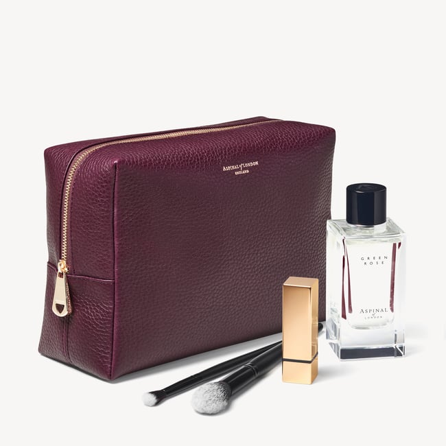 London Toiletry Bag Burgundy Pebble