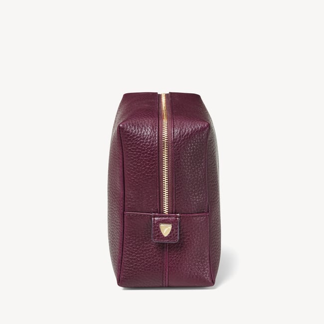 London Toiletry Bag Burgundy Pebble
