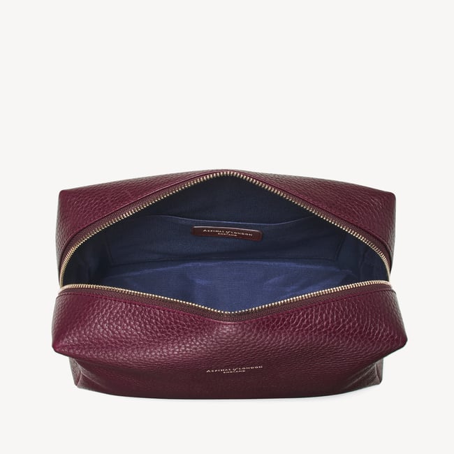 London Toiletry Bag Burgundy Pebble