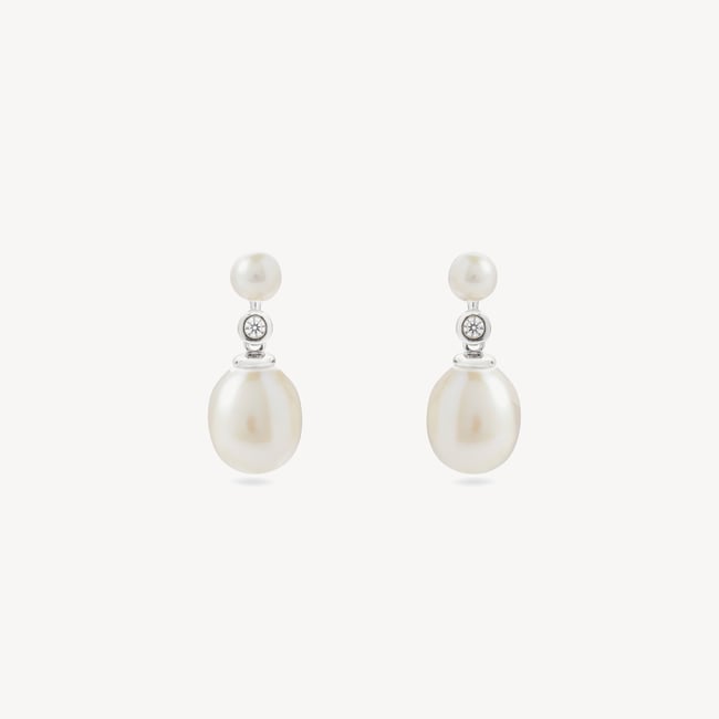 Drop Earrings 0.04ct Diamond