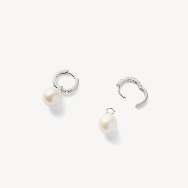 Drop Huggie Earrings 0.16ct Diamond