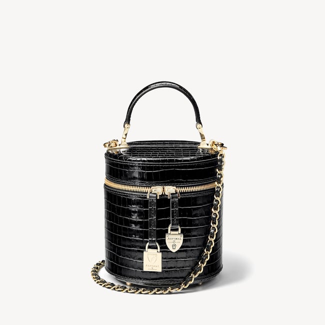 Pandora Bag Deep Shine Black Small Croc