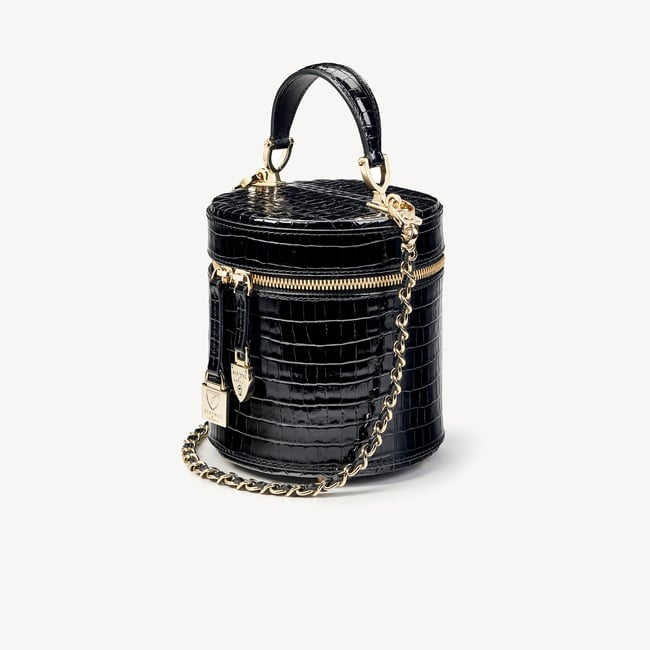 Pandora Bag Deep Shine Black Small Croc