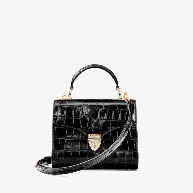 Midi Mayfair® Deep Shine Black Croc