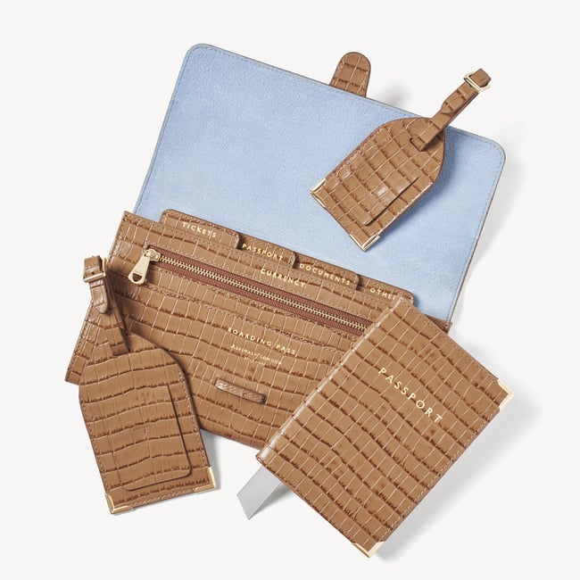 Travel Collection Deep Shine Caramel Small Croc