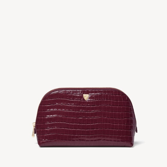 Classic Makeup Case Deep Shine Garnet Small Croc
