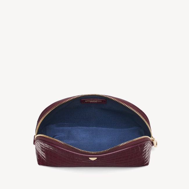 Classic Makeup Case Deep Shine Garnet Small Croc