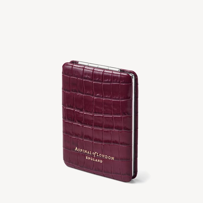 Handbag Mirror Deep Shine Garnet Small Croc