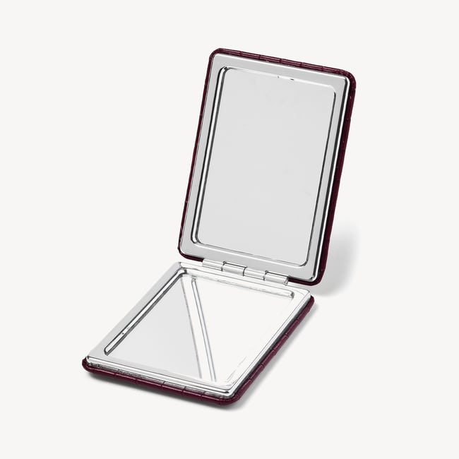Handbag Mirror Deep Shine Garnet Small Croc