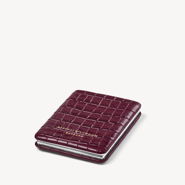 Handbag Mirror Deep Shine Garnet Small Croc