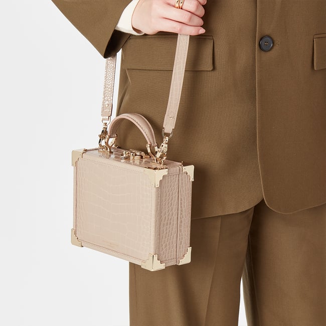 Trunk Soft Taupe Patent Croc