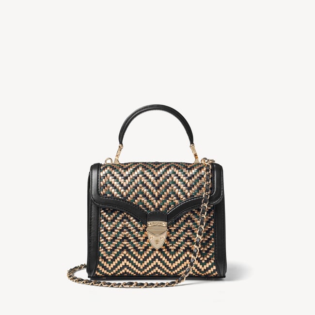 Midi Mayfair® Champagne, Green & Black Woven Leather