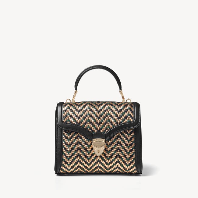 Midi Mayfair® Champagne, Green & Black Woven Leather