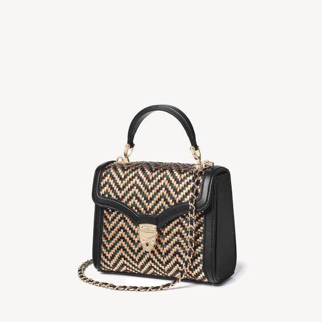 Midi Mayfair® Champagne, Green & Black Woven Leather