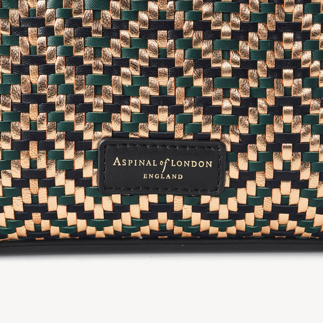 Midi Mayfair® Champagne, Green & Black Woven Leather
