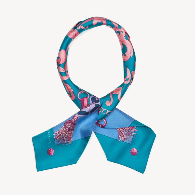Aspinal Signature Silk Neck Bow Bluebird Pure Silk