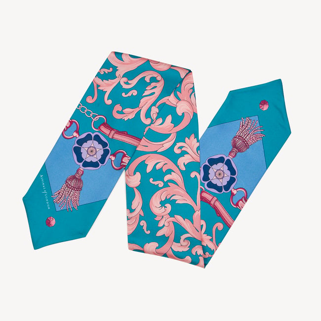 Aspinal Signature Silk Neck Bow Bluebird Pure Silk