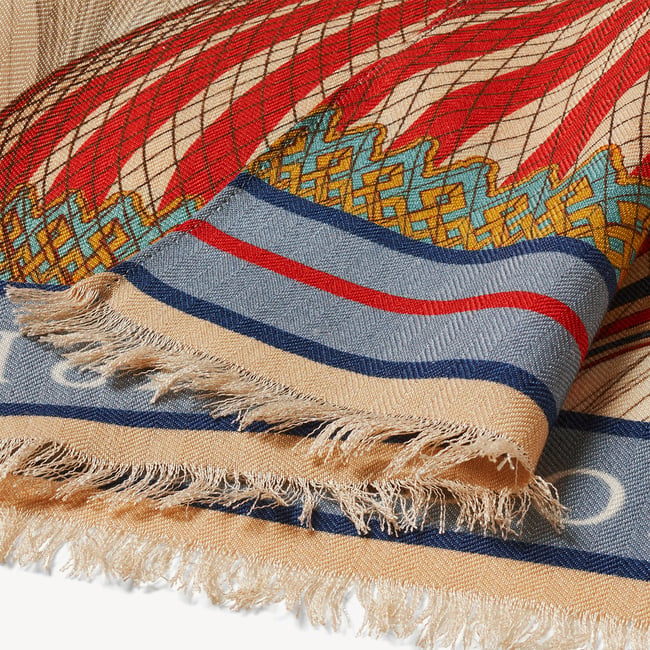 Merino & Silk Stole Neutral Up Up & Away