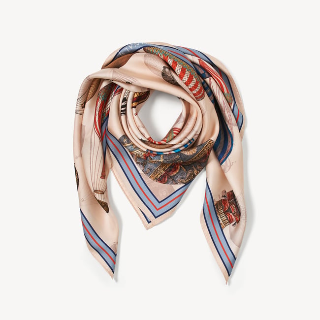 Up Up & Away Silk Scarf Neutral Pure Silk