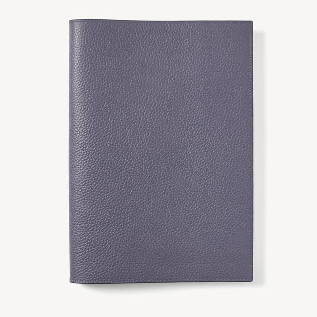 A4 Refillable Luxury Journal Dusky Blue Pebble with Soft Suede Lining