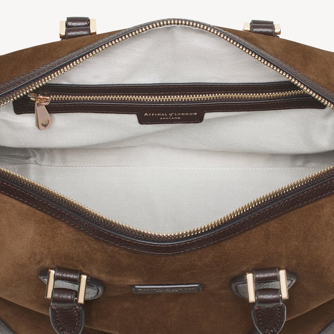 Hudson Midi Praline Suede & Chocolate Milled Pebble