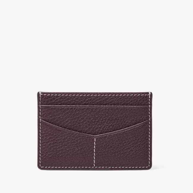 Hudson Slim Credit Card Holder Wine Milled Pebble