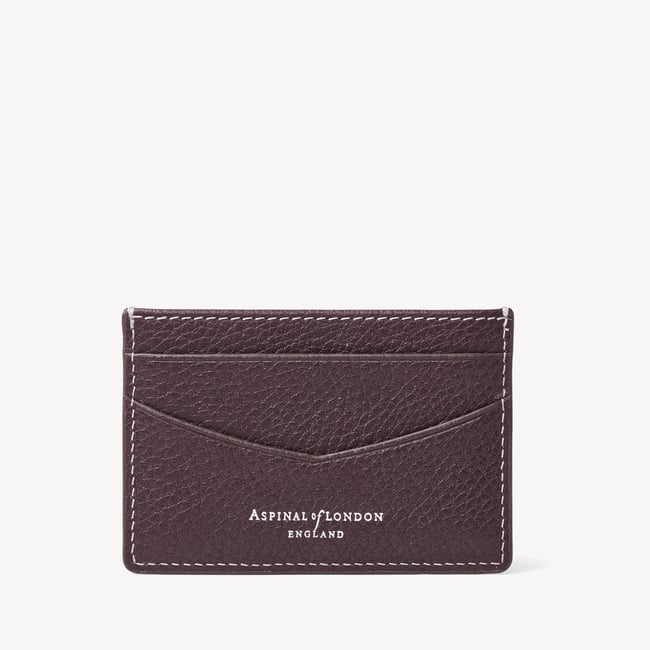 Hudson Slim Credit Card Holder Wine Milled Pebble