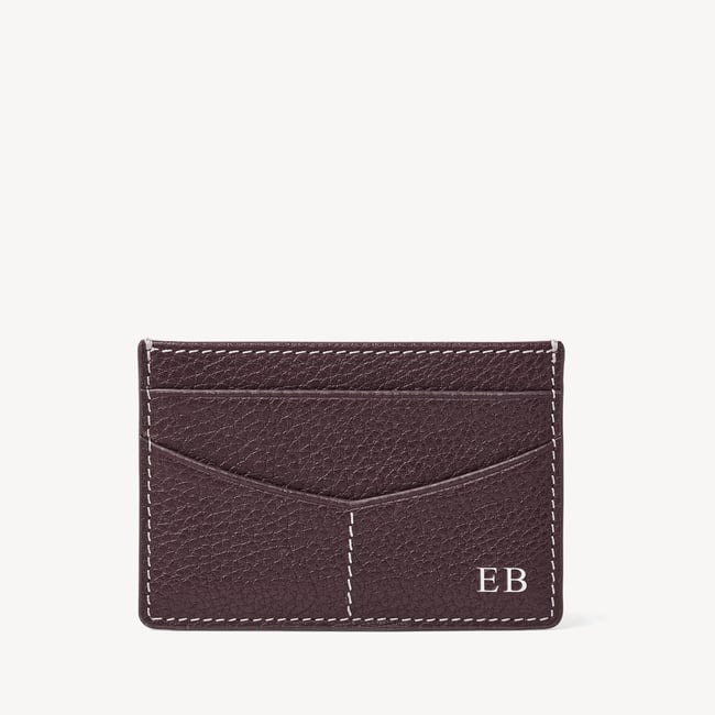 Hudson Slim Credit Card Holder Wine Milled Pebble