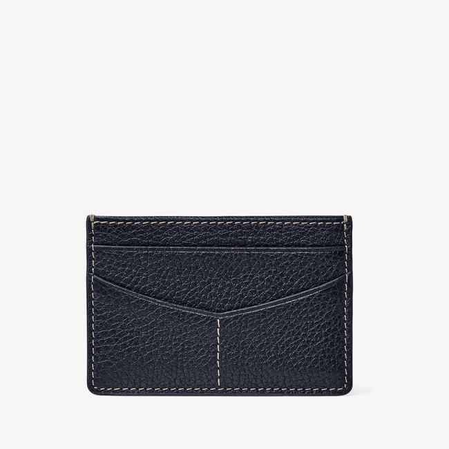 Hudson Slim Credit Card Holder Classic Navy Milled Pebble
